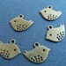 Charm, Mod Bird, Antiqued Bronze Sparrows (6)