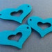 Teal Acrylic Retro Heart Pendants (3 pcs)