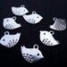 Silver Plated Bird Charms, Mod Bird (6)