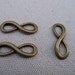 6 Antiqued Bronze Infinity Charms 23mm Figure Eight Charms
