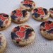 Wooden Charms, Painted Red Hearts and Flowers 10 pcs