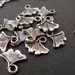 Antiqued Silver Ginko Leaf Charms 8 pcs
