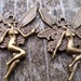 Antiqued Bronze Fairy Pendants, 44mm, lead free, 6 pcs