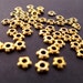 Antiqued Gold Daisy Spacer Beads, 4mm, 90 pcs