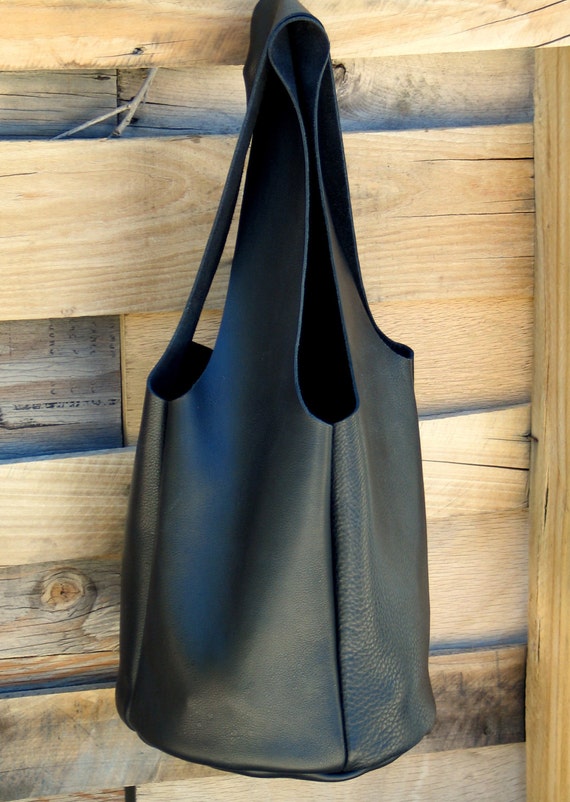 The Zen Bag Minimalist Black Leather Tote