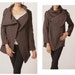 cotton jacket, brown long sleeves coat, coat dark brown oversized button fleece XS,S,M,L (FM007)