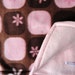 RESERVED FOR SANDRA Pink Brown Baby Blanket Girls Fleece Toddler Handmade 'Chocolate Silk'