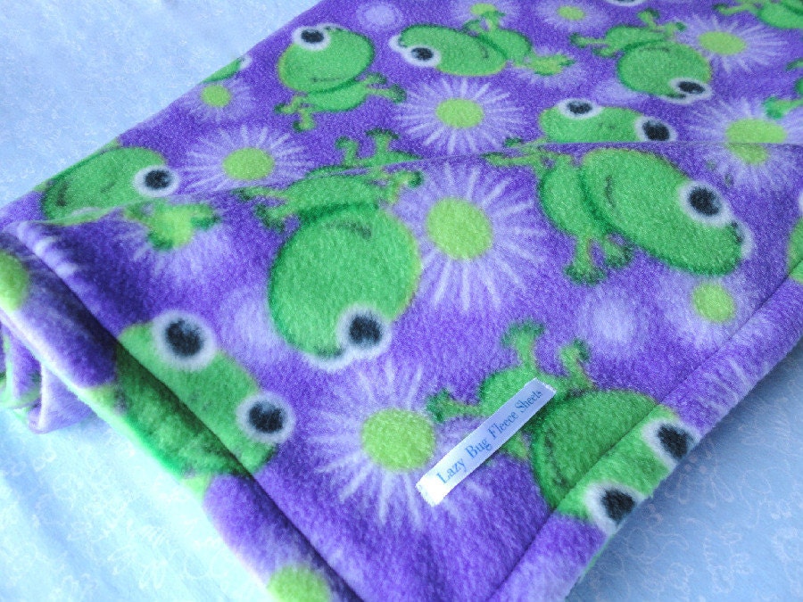Baby Blanket Fleece Handmade Toddler Blanket 'Ribbity