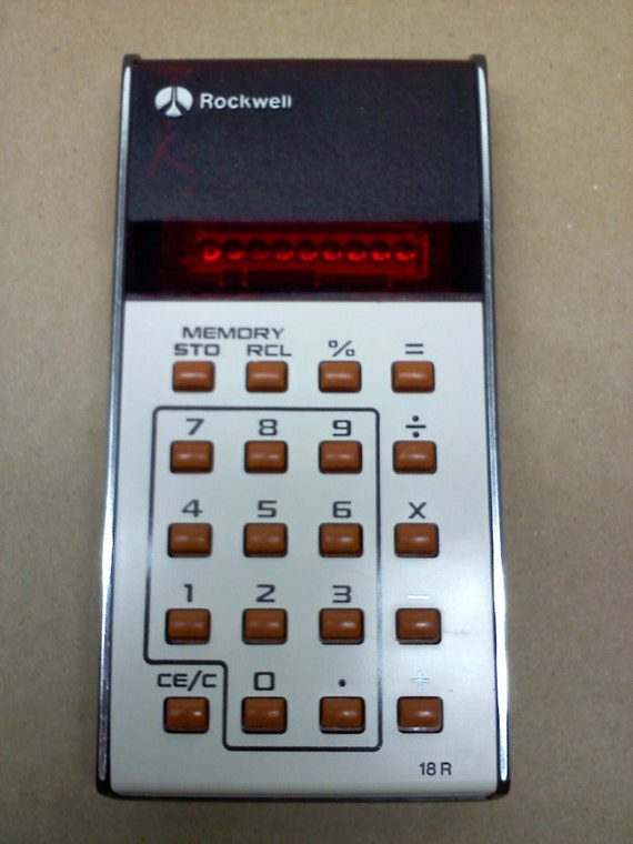 Vintage 1970's Rockwell Electronic Calculator Model 18R