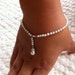 Vintage pearl bracelet with marcasite pearl drop, Religious Confirmation Celebratory gift for a girl
