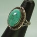 C 1940 Navajo Silver Ring Large Turquoise Cabochon Native American