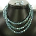 Brilliant Aqua 1960s Chain Strung Aurora Glass Necklace Matching Earring 3 Strand Swarovski Beads Wedding Bridal