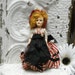 7" Doll France Red And Black Dress Soft Red Mohair