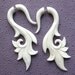SERAI Hand Carved Earrings - Fake Gauges - Natural White Bone