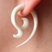 White YASMINE Fake Gauge Earrings - Hand Carved Natural Bone