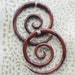 TRIPPI Fake Gauges - XL Hand Carved Spiral Earrings - Natural Brown Sono Wood - Tribal Hoops
