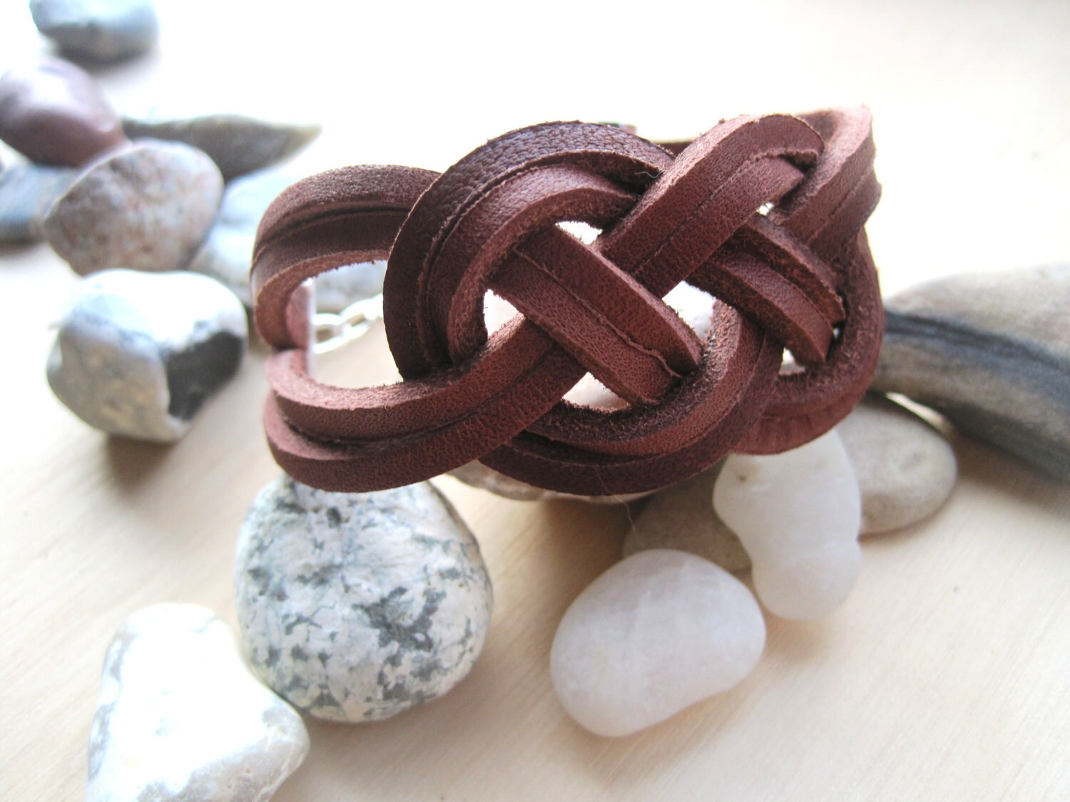 Nautical Brown Leather Sailor Knot Bracelet