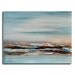Winter Fields - Original unique abstract landscape oil painting - blue, orange, brown - Ready to hang - 11,8" x 15,7"