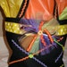 Halloween Trick or Treat Bag - Purple Lime Green Orange - Decorated with Ribbon, Rick Rack, Tulle and Buttons