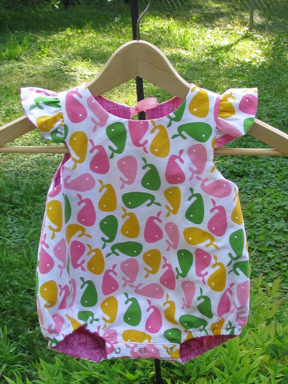 Girls baby toddler reversible bubble romper in by dogwoodstitches