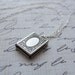 Tiny rectangle silver locket - simple silver book locket - dainty silver necklace