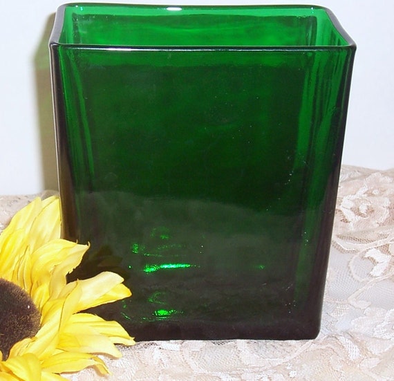 Vintage Napco Green Glass Vase by mstookesmuzes on Etsy