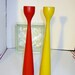 Vintage Danish Mod Candlesticks-1950s Danish Mod Wooden Candlesticks-Mid-Century Mod-Eames Era