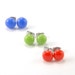 RGB red, green and blue fused glass stud earrings set (3) with surgical steel earring posts