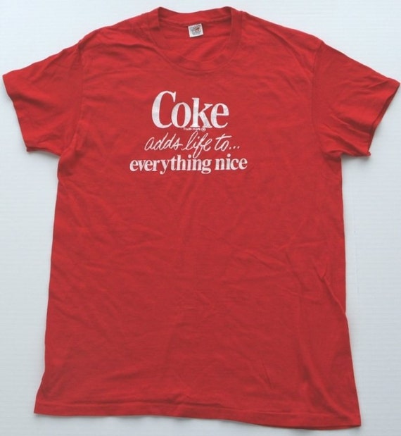 Vintage 1970s COKE Coca Cola Adds Life to Everything T Shirt