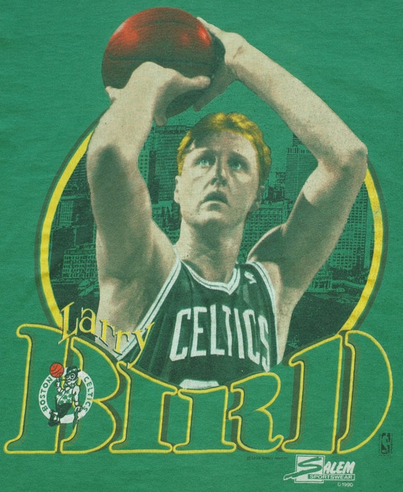 Vintage 1990 Boston Celtics Larry Bird NBA Basketball T Shirt