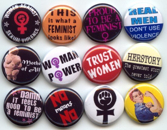 Feminist Feminism Equal Rights 12 Pinback 1″ Buttons Badges Pins The