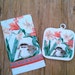 Vintage Linen Tea Towel / Vintage Stevens Linen Towel - Duck and Lilies Linen Tea Set