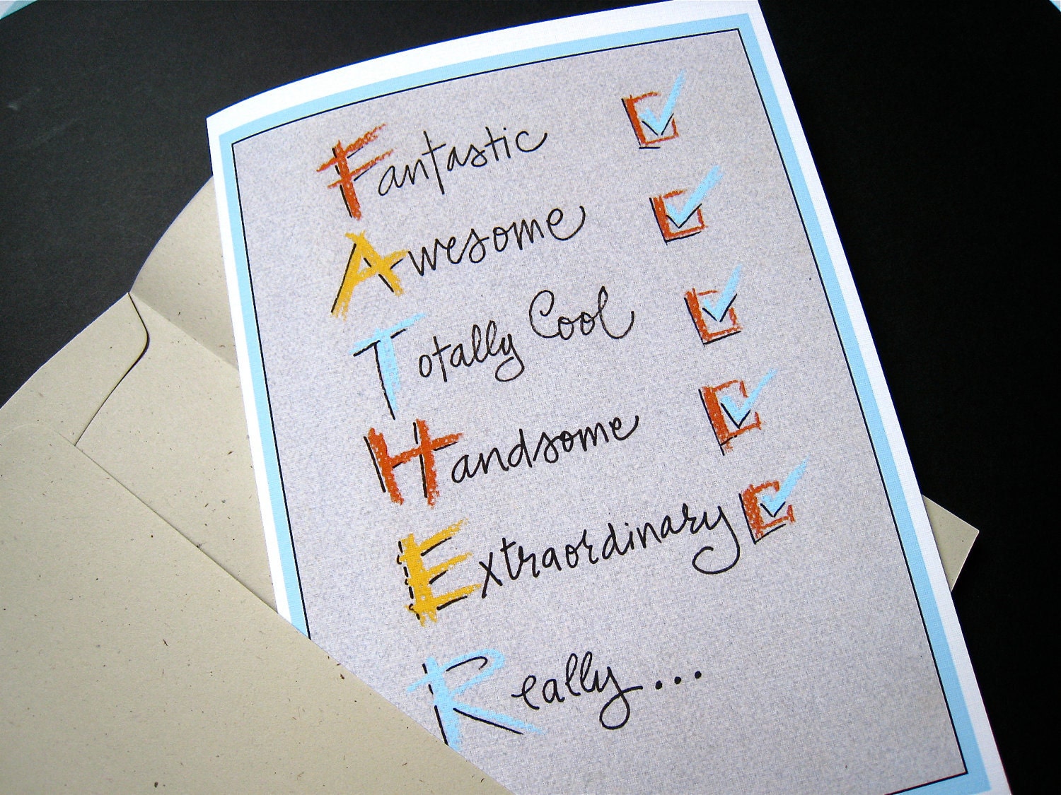 Father Birthday Card Modern Dad Card Best Dad Ever Hand