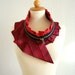 Collar with zipper - eco-friendly - upcycled quality silk - unique piece - red and black - one size fits all - by Bartinki - READY to SHIP