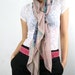 Peacock chiffon scarf in unique print - one of a kind - multicolor sheer wrap - by Bartinki - READY to SHIP