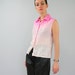 Silk summer shirt faded from cream beige into flamengo pink - size medium M 8 38 - ombre hand dyed - sleeveless Italian silk top