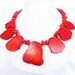 Red Bridal Jewelry - Red Turquoise Slab Statement Necklace