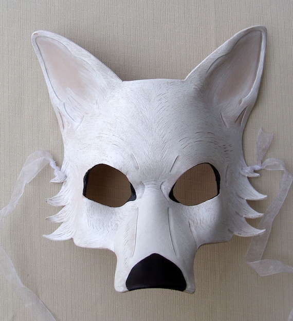 SALE White Dire Wolf Leather Mask by B3leatherdesigns on Etsy