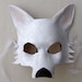 SALE White Dire Wolf Leather Mask