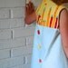 sylvia dress. fairy tale castles aqua graph LAST ONE vintage buttons 1960s retro vintage inspired handmade by little ticket on etsy.