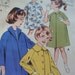 butterick vintage 1960s girls COAT sewing pattern EASY to sew SIZE 4 raglan sleeves puritan collar hood duster raincoat
