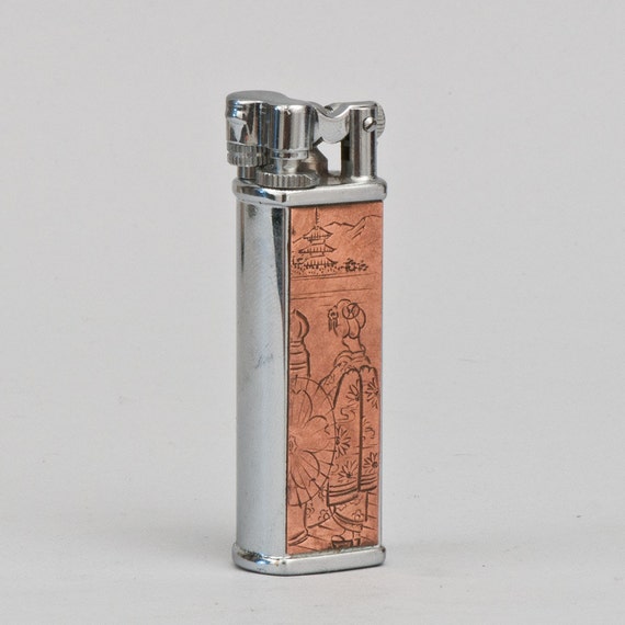 Vintage Tsubota Pearl Bolbo Butane Arm Lift Pocket Lighter