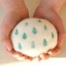 RESERVED White Felted Soap with Aqua Blue Rain Drops Design, Unscented