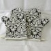 Oven Mitts Quilted Handmade One Pair Black and White