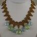 Cloudy Aquamarine and Green Prehnite Necklace 10907
