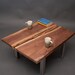 July "SALE" - Black Walnut Avant Gard Split Coffee/End Table - Simple/Modern/Rustic