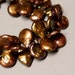 CLEARANCE - FRESHWATER Pearls - 10mm - COINS Top Drilled - 8" strand - Chocolate Bronze - Ref 294
