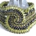 Intertwined in Olive ... beadwoven bracelet cuff bold wide chunky moss green earth pagen enchanting faerie natural earthy gold