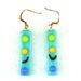 blue fused glass earrings. 925 sterling earwires ON SALE 20%