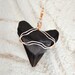 genuine Megalodon shark tooth pendant necklace. Sterling silver 14K gold filled wire wrapped.